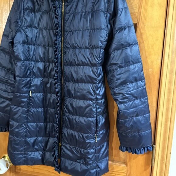 Lilly Pulitzer beautiful size 12 navy blue puffer jacket - Picture 11 of 14